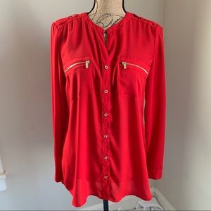 Red & Gold Button down
